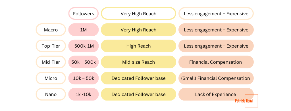 size of influencers for influencer campaigns for startups