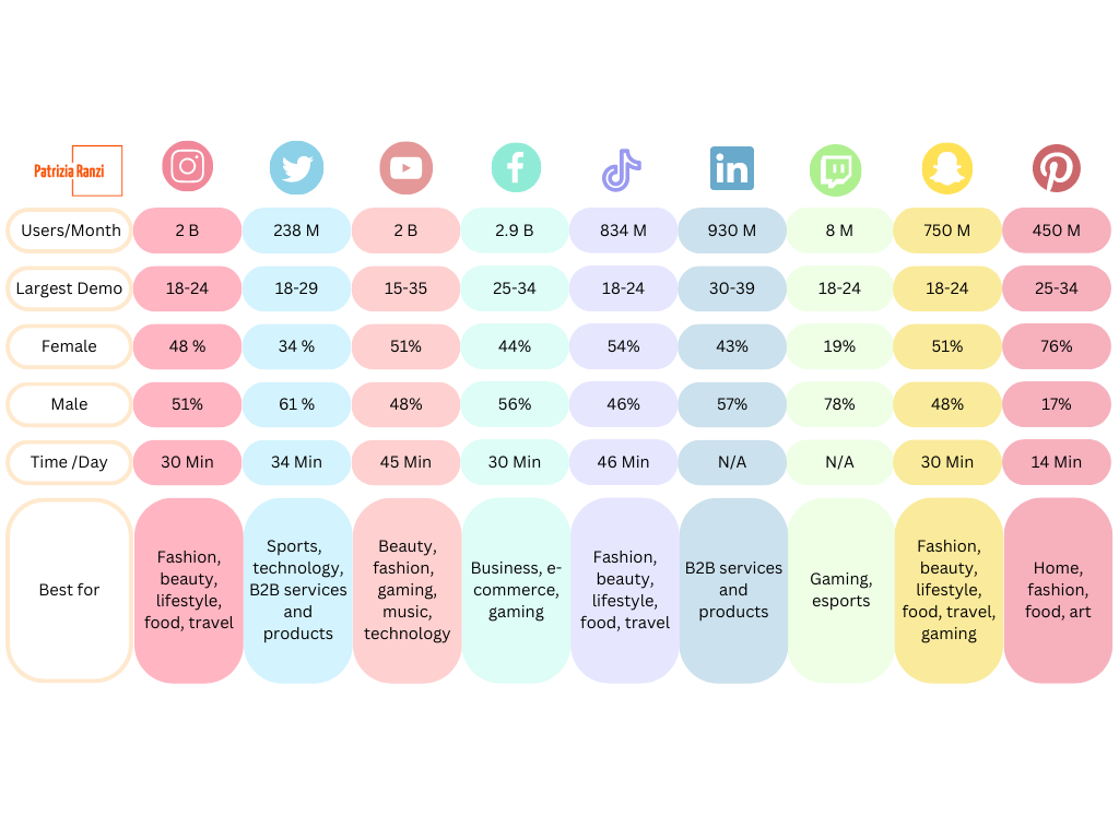 demographics and other relevant info by social media platforms for local influencer marketing