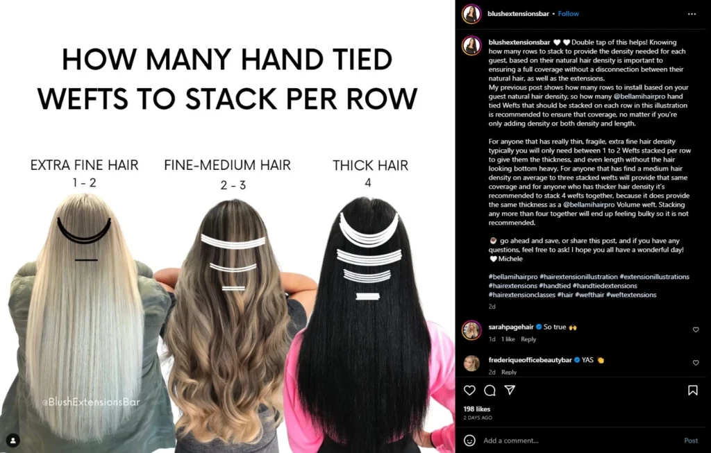 example of educational content for hair business instagram